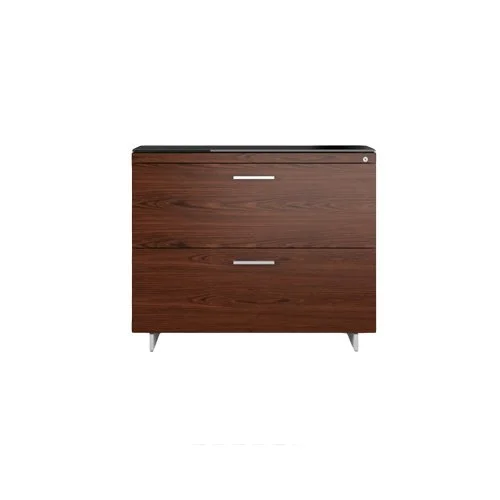 Sequel 20 6116 lateral file cabinet by BDI with locking drawers and glass top. (Copy)