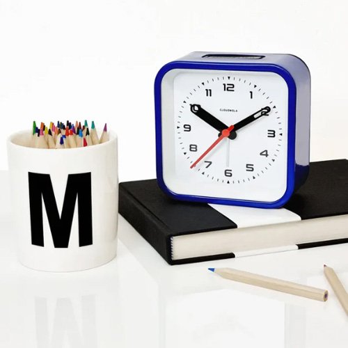 Modern matte blue bedside clock by Cloudnola