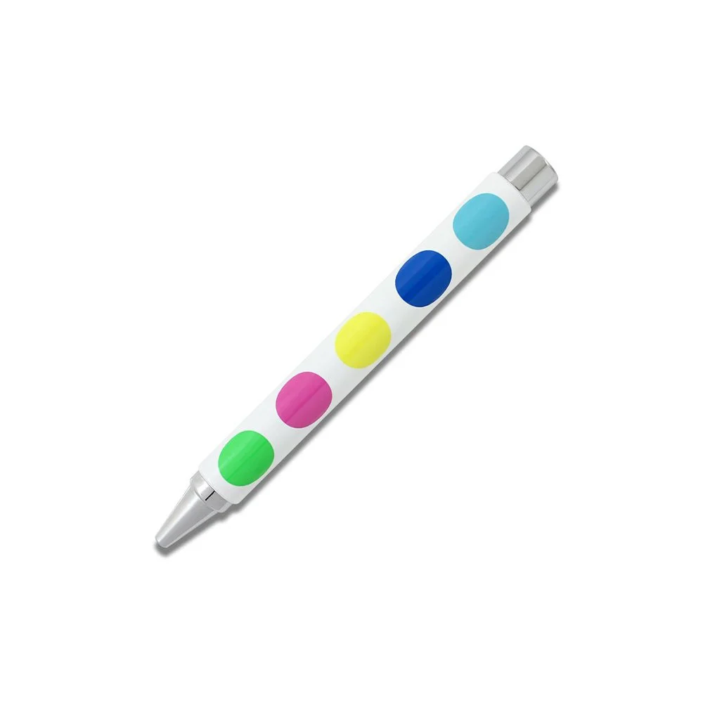 Modern designer pen, ACME roller ball pen, art-inspired writing instrument, collectible pen, unique desk accessories, bold patterned pen, creative writing tools, luxury roller ball pen.