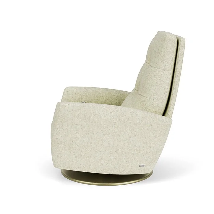 Clark Comfort Recliner by American Leather – tufted back, modern recliner with customizable base.