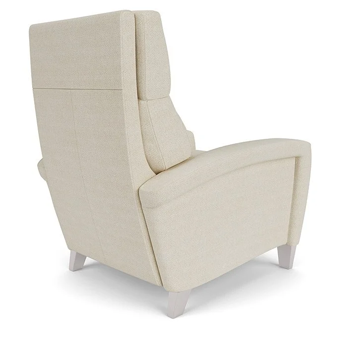 Dexter Comfort Recliner by American Leather – modern recliner with semi-attached back and customizable base.