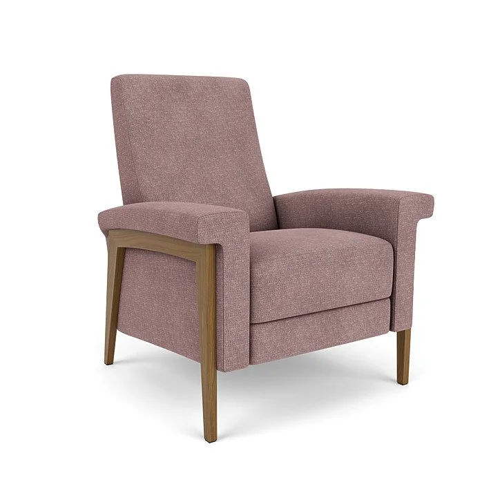 Motorized or manual recliner with premium upholstery and USB-C charging.