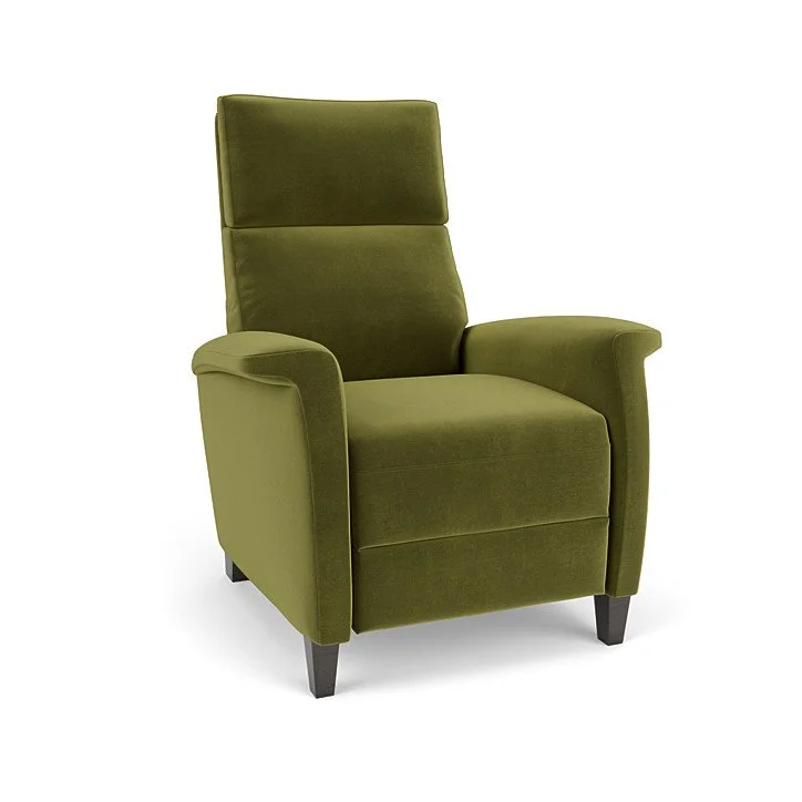 Modern Felix recliner featuring premium foam cushioning and hidden stainless-steel footrest extension.
