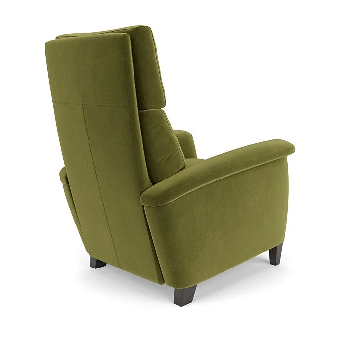 Felix Comfort Recliner with slim profile, articulating headrest, and customizable base options from American Leather.