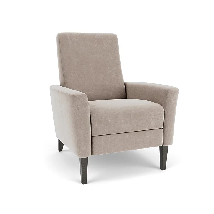 Motorized or manual recliner with premium upholstery and USB-C charging.