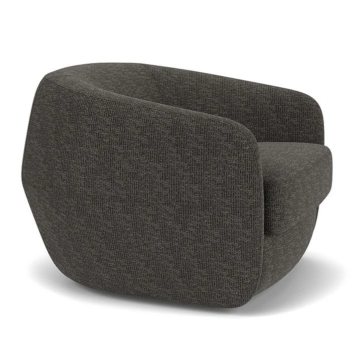 Contemporary Berger Chair in fabric with hidden feet option.