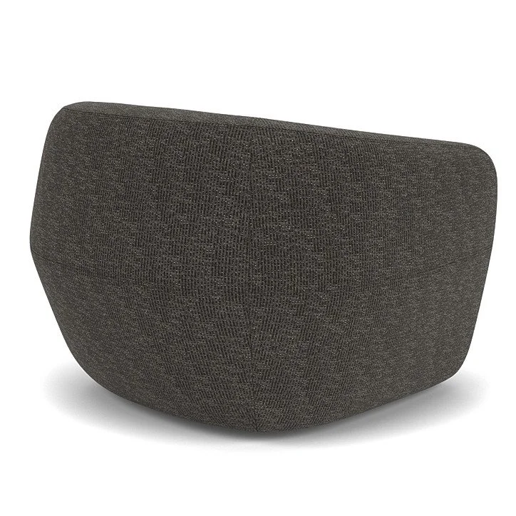 Berger Accent Chair in leather with swivel base and modern silhouette.