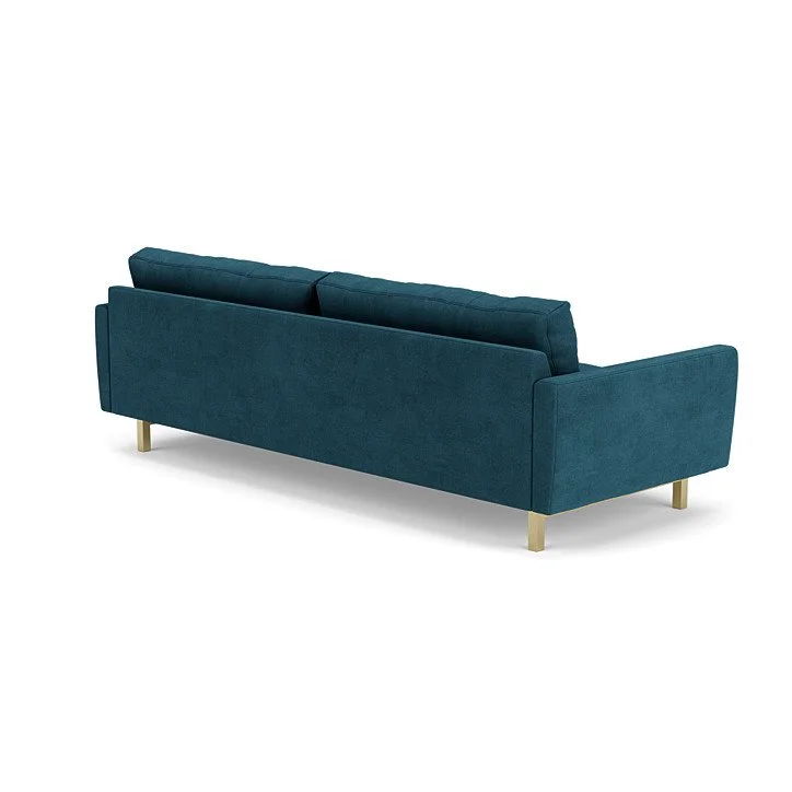 Modern sofa with customizable cushions, leg styles, and premium upholstery.