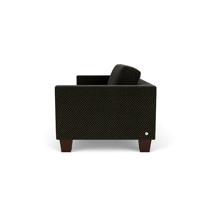 Sleek sofa with refined stitching, modern legs, and customizable finishes.