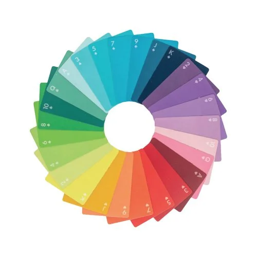 Modern designer card deck featuring contemporary gradient graphics