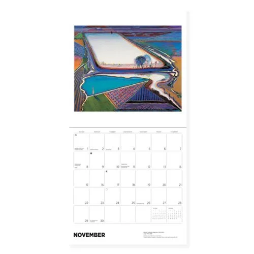 Designer wall calendar showcasing Wayne Thiebaud’s vibrant paintings month by month.