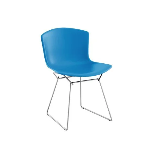Lightweight, durable side chair by Knoll with molded shell and reflective base.