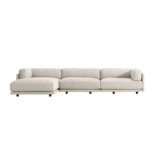 Blu Dot Sunday Sofa with Chaise in modern fabric and deep lounge proportions