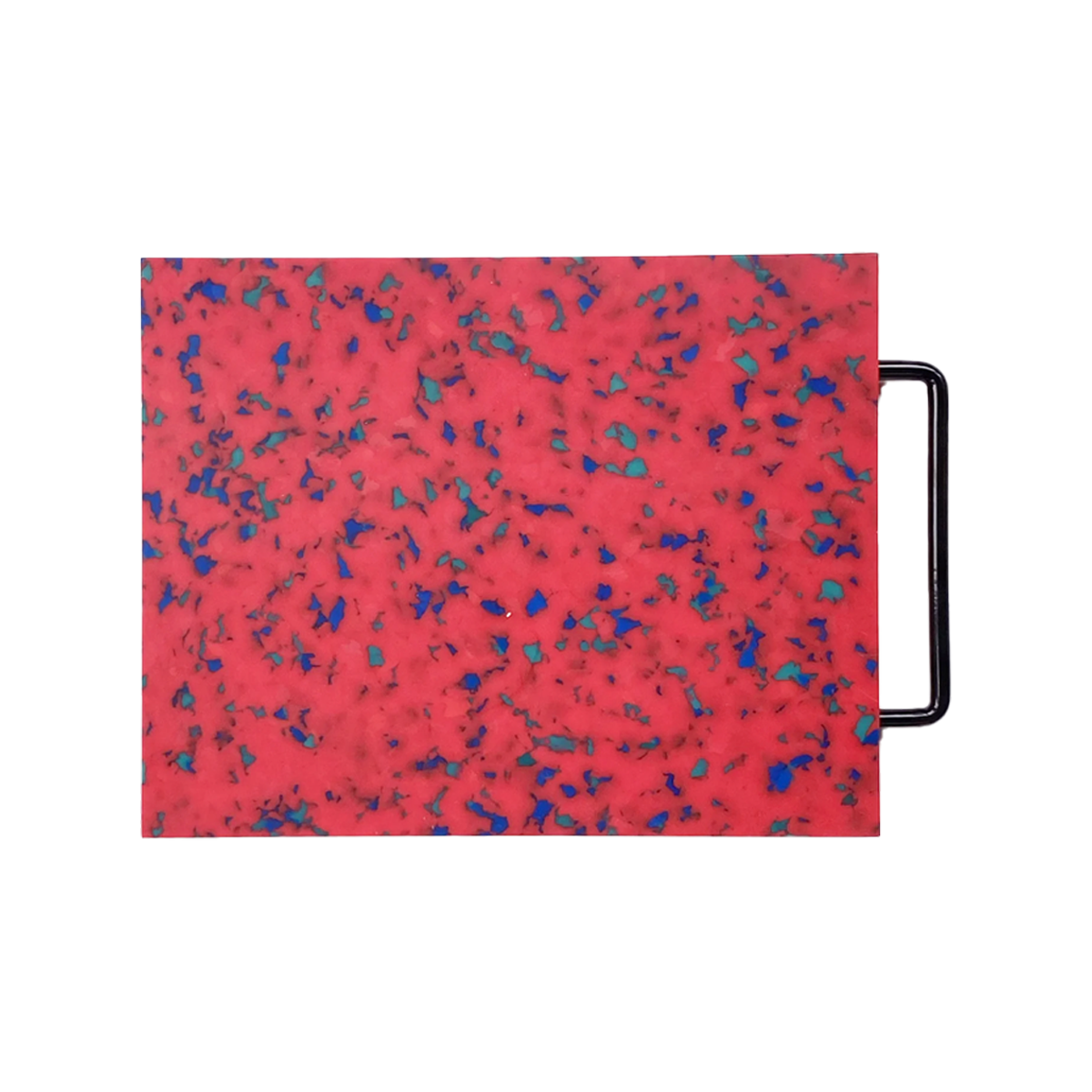 Red recycled-plastic cutting board by Fredericks & Mae with bold modern design