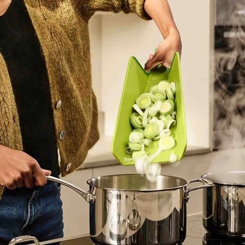 Vibrant green polypropylene board designed for functional, modern kitchens