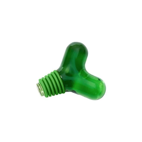 Green Hobknob glass bottle stopper by Areaware with silicone seal and sculptural clarity.