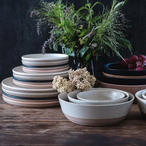 Minimalist ceramic plate blending wabi-sabi beauty with modern dining.