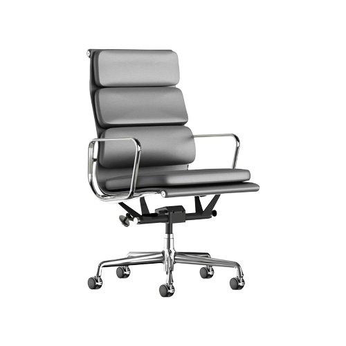 Herman Miller Eames Soft Pad Executive Chair in graphite 2100 series leather