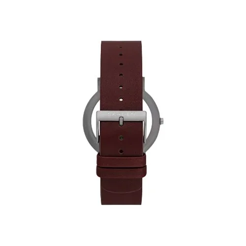 Minimalist three hand quartz watch with natural wood detail