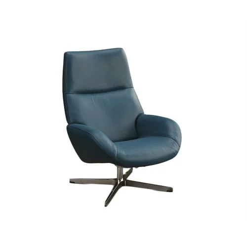 Kebe Lotus Chair in leather-look upholstery with sculptural modern silhouette
