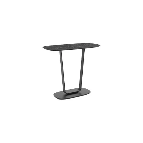 BDI Cloud 9 1186 end table in Nimbus Black with porcelain top and steel base.