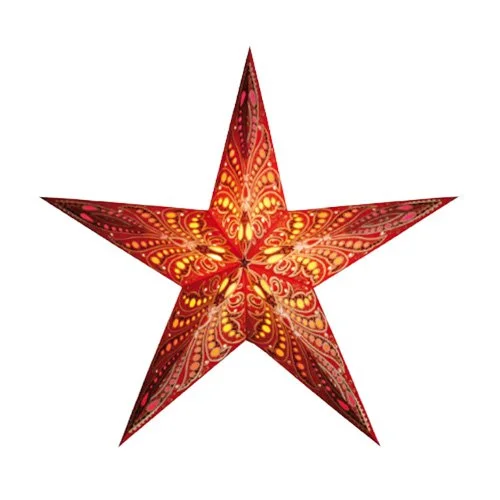 Artecnica Queen Tonga Red star lantern in vivid red paper for modern interiors.