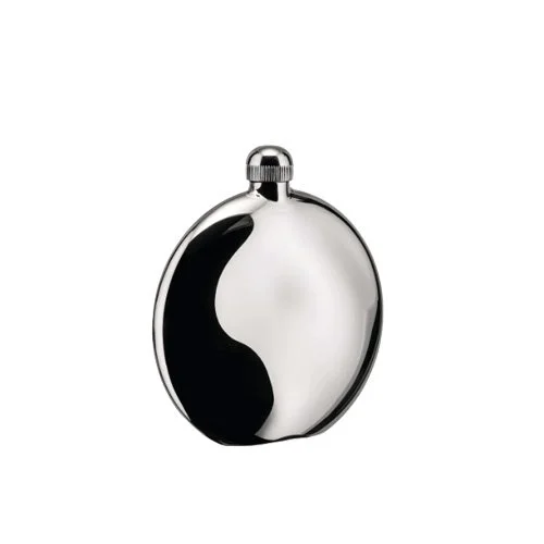 Shot: Hip Flask by Alessi—LPWK & Paolo Gerosa design in polished 18/10 stainless steel with included funnel.
