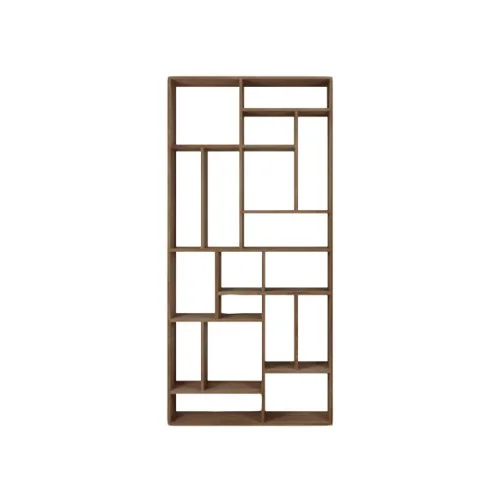 Contemporary bookshelf with asymmetrical design and natural wood finish (Copy)