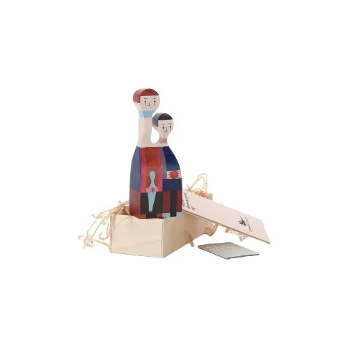 Vitra Wooden Doll No. 11, designed by Alexander Girard in 1953 — handcrafted decor with playful artistic personality.