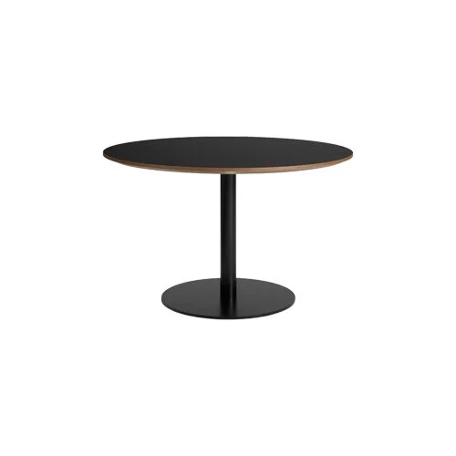48" Easy Dining Table by Blu Dot with modern black steel legs and compact top