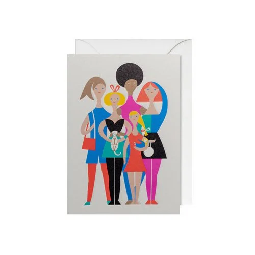 Alexander Girard Girls greeting card with bold modernist figures