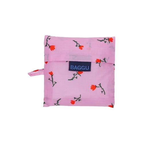 Foldable shopping bag with floral pattern