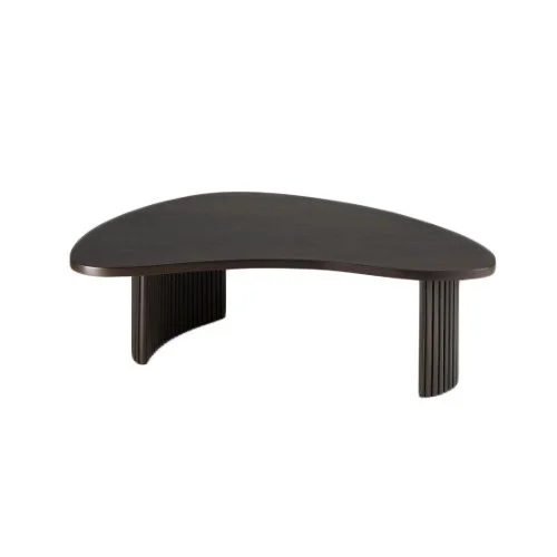 Modern asymmetrical coffee table with sculptural silhouette