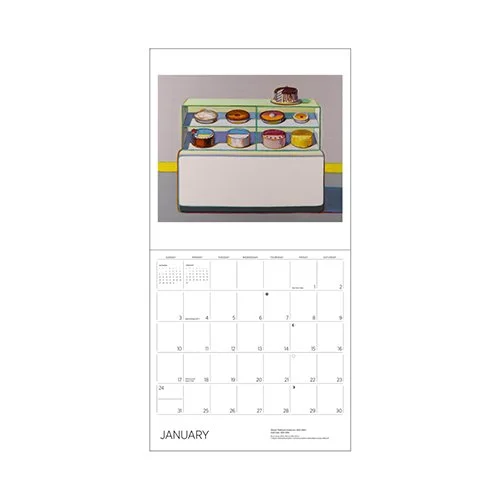 Pomegranate art calendar with monthly grids and iconic Wayne Thiebaud artwork