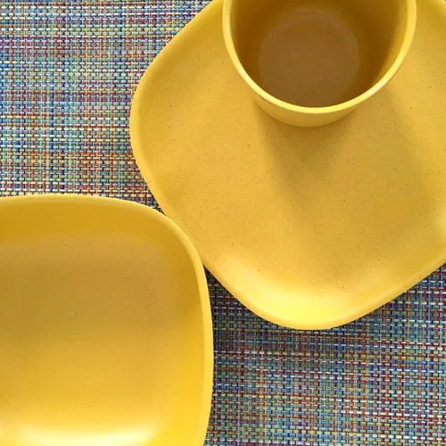 Bright Lemon bamboo cup by Ekobo adds playful energy to sustainable dining.