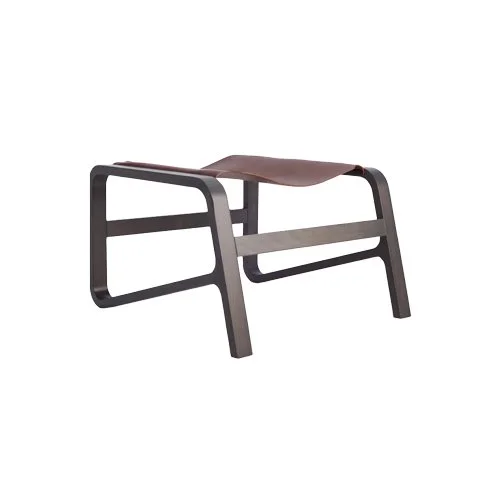 Toro Ottoman by Blu Dot—minimalist footrest in soft leather and wood.