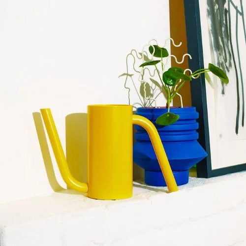 Contemporary watering can doubling as a decorative accent for modern interiors.