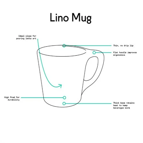 Ozone Lino Mug by NotNeutral — sleek 10 oz porcelain cup for everyday coffee or tea.