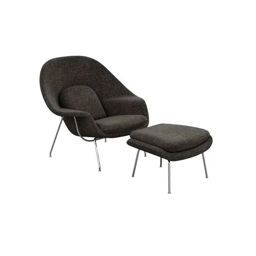 Eero Saarinen’s modern lounge chair with customizable fabric and frame options.