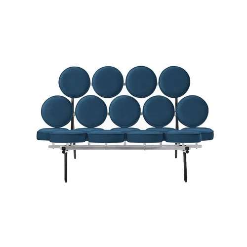 Midcentury sculptural sofa by George Nelson with powder-coated steel frame.