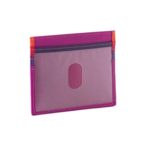 Minimalist leather card holder with multiple card slots and central pocket