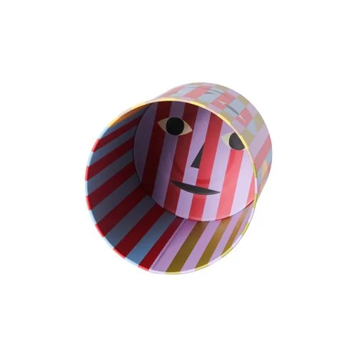 Colorful modern storage bin blending playful form with everyday function.