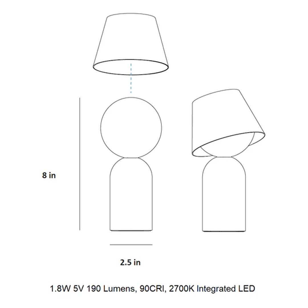 Matte white portable LED lantern with hat shade and minimal geometry.