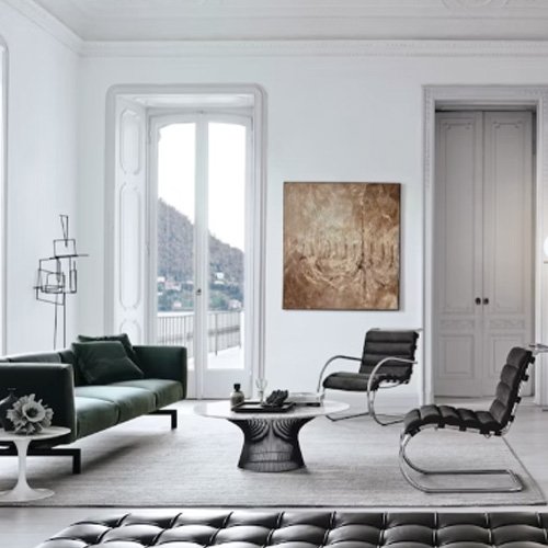 Platner Coffee Table | Sculptural Wire Frame Modern Center Table 