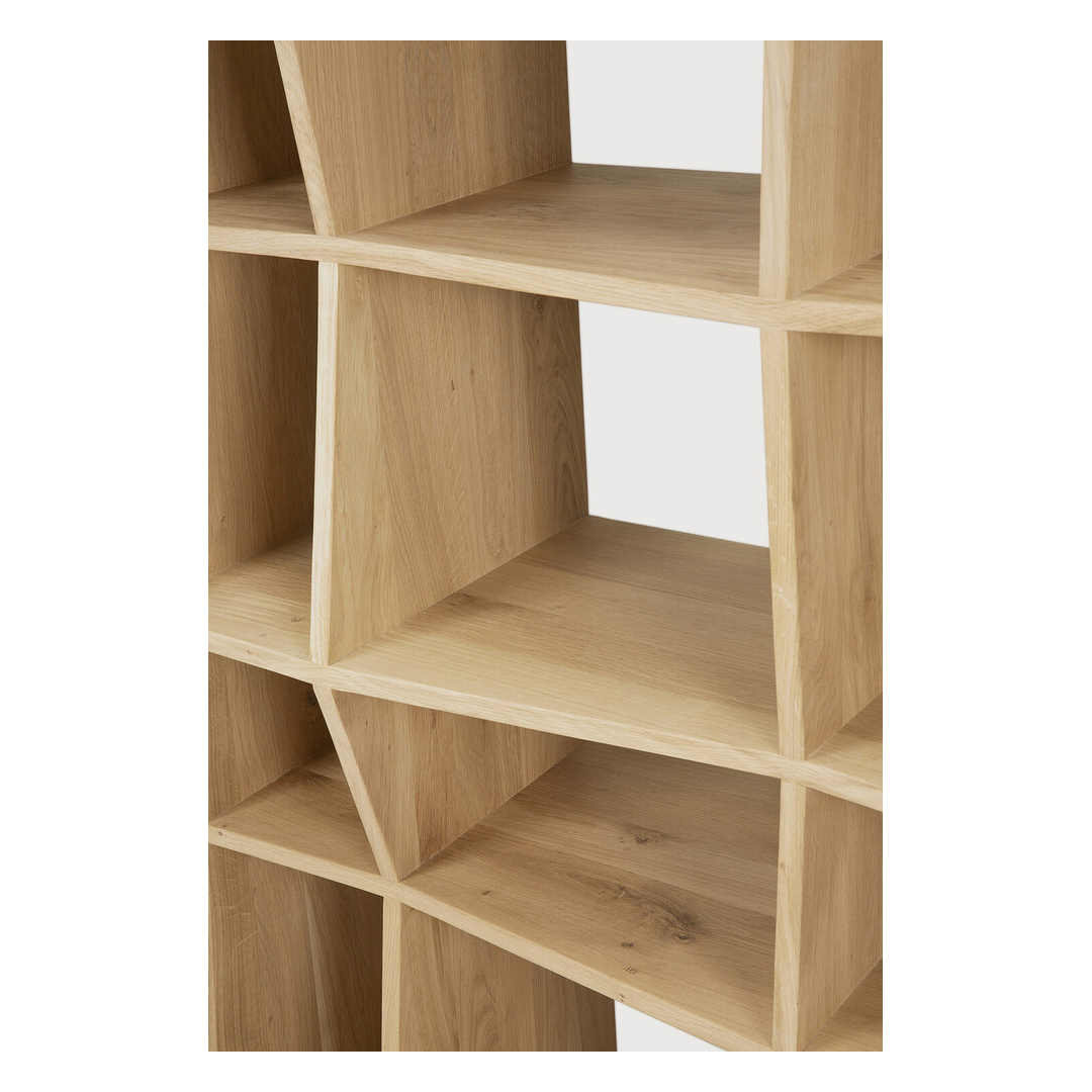Ethnicraft Z Rack in solid oak with angular silhouette and open-frame design