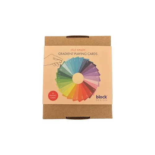 Premium playing card set with clean typography and bold color fades