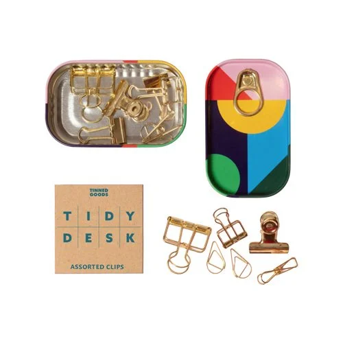 Compact metal desk tidy with segmented compartments and modern color