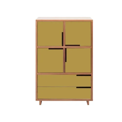 Modular maple cabinet with four doors and two drawers by Blu Dot