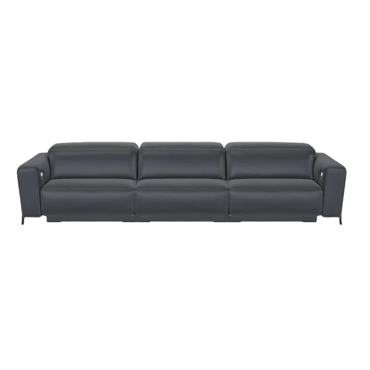 Turin Sofa with knife‑edge tailoring, track arms, and splayed metal legs in premium finishes by American Leather.