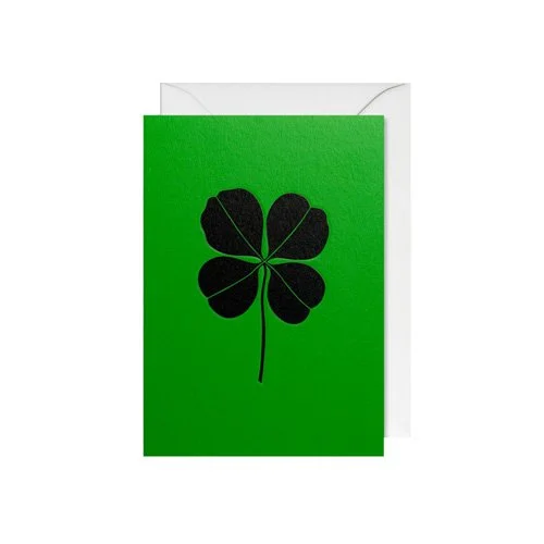 Clover card by Alexander Girard with bold four-leaf motif